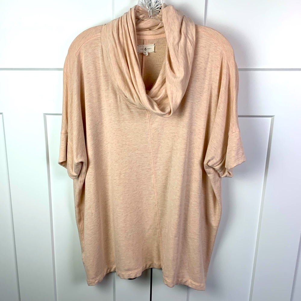 Lou & Grey Peach Cowl Neck Top